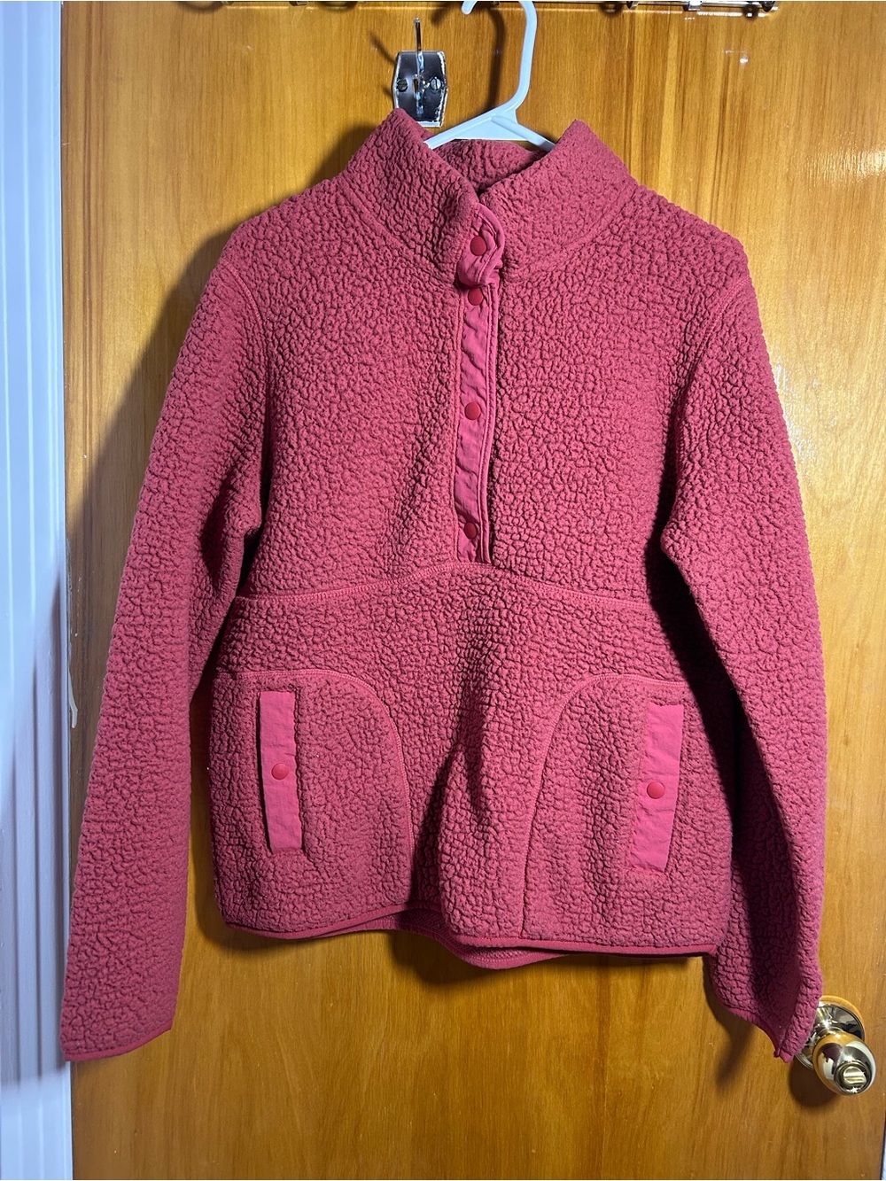 Women's Plush Sherpa Pullover Hoodie - Rose